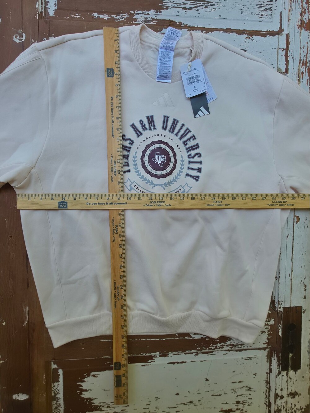 Adidas Texas A&M UAdidas x Texas A&M University Cream Crewneck Sweatshirt L